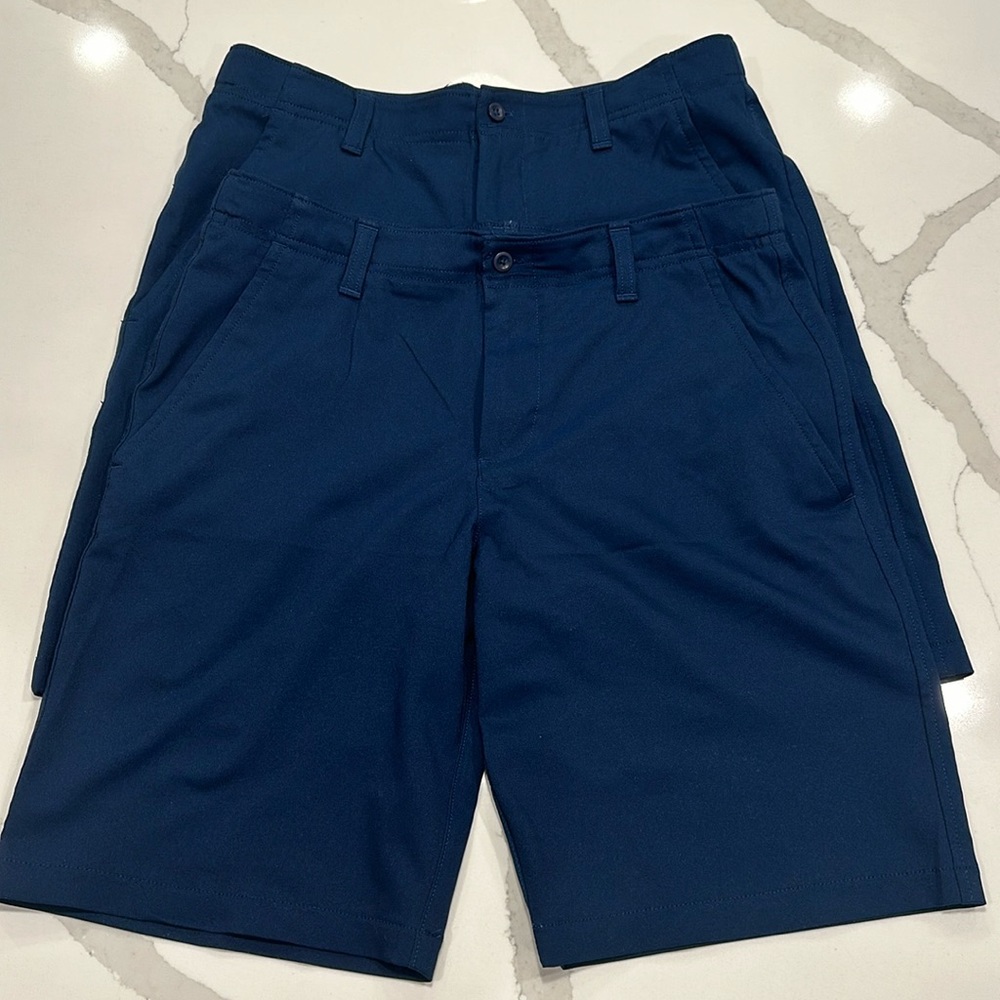 Under Armour Boys’ Wicking Golf Shorts (Size: Large, Navy, 2 Pairs)